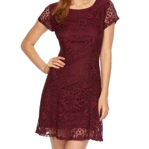 Dark Plum Lace Dress - AB Studio - Size 6
